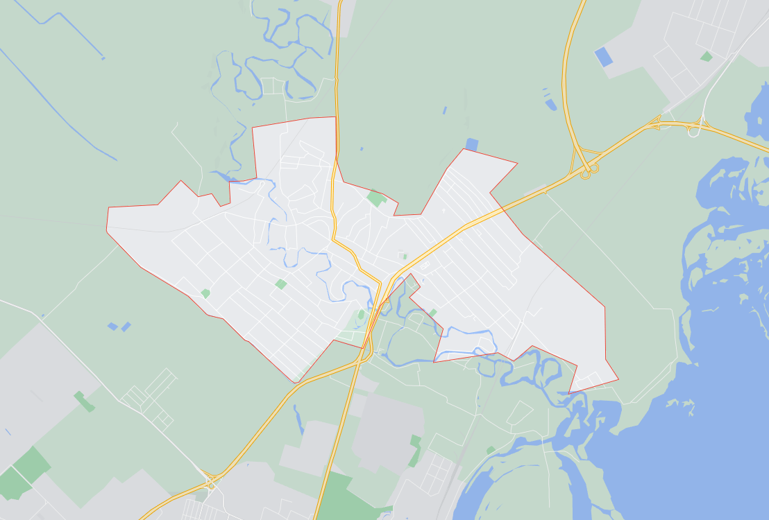 Границы города Подгородное на карте
